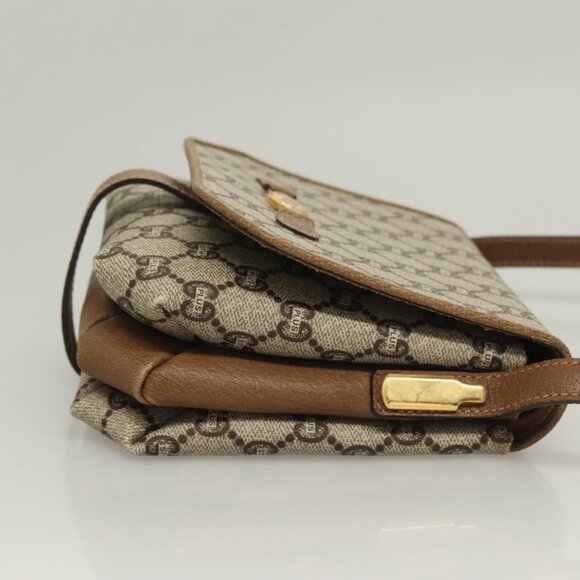 GUCCI GG Plus Supreme Shoulder Bag PVC Beige Gold Auth BA3539 - Picture 4 of 16